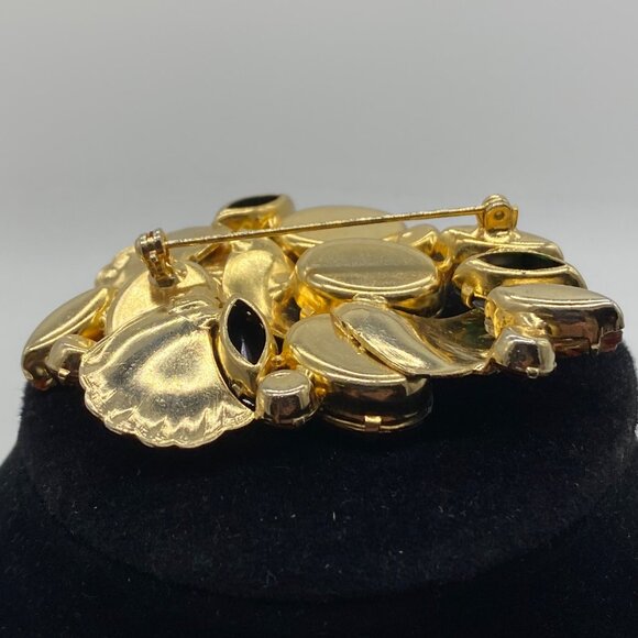 Juliana D&E Fall Watermelon Rhinestone Brooch Scalloped Lea Earrings Set - Picture 7 of 13